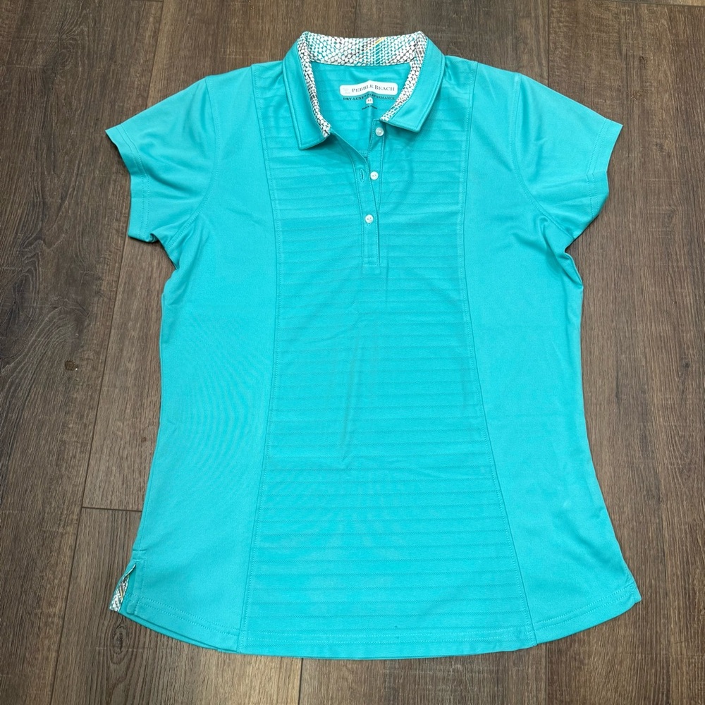 Pebble beach polo teal/light blue